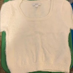 Cropped faux fur top